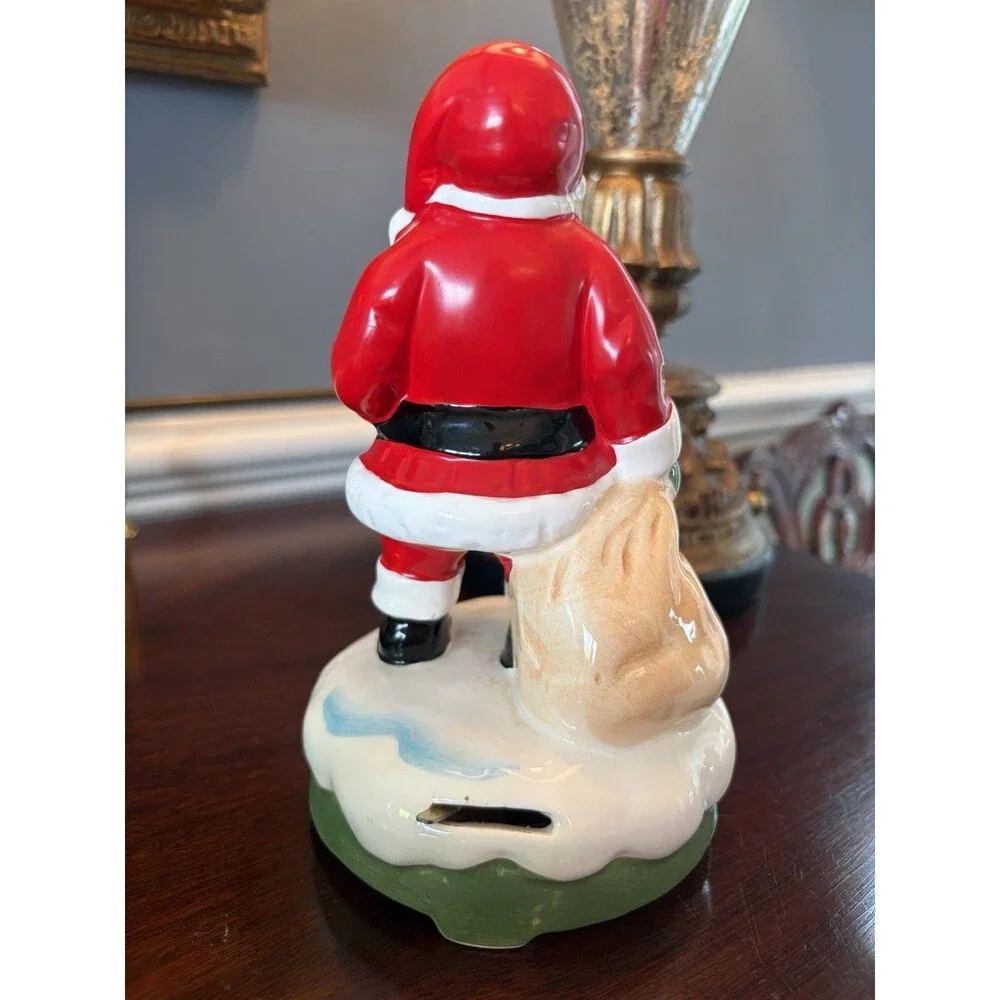 Santa Claus Music Box Plays Santa Claus is Coming to Town Vintage Christmas